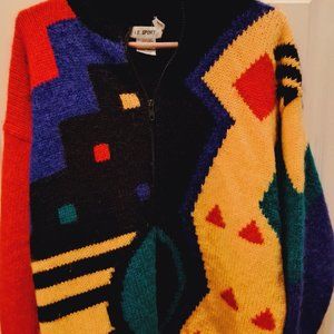 Ugly Christmas sweater small women vintage 80s (fits big) red yellow I.B.Sport